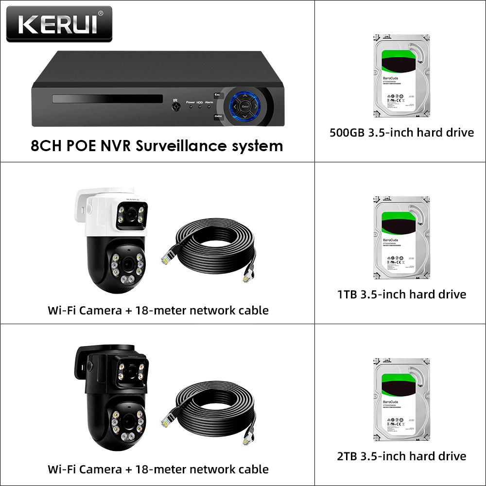 Home Automation Diy Kit - KERUI 8CH POE NVR 6MP HD